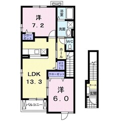 上ノ太子駅 徒歩11分 2階の物件間取画像